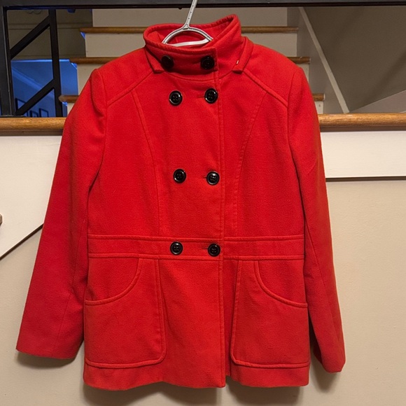 Metaphor Red Pea Coat - Picture 1 of 4